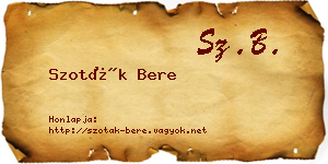 Szoták Bere névjegykártya